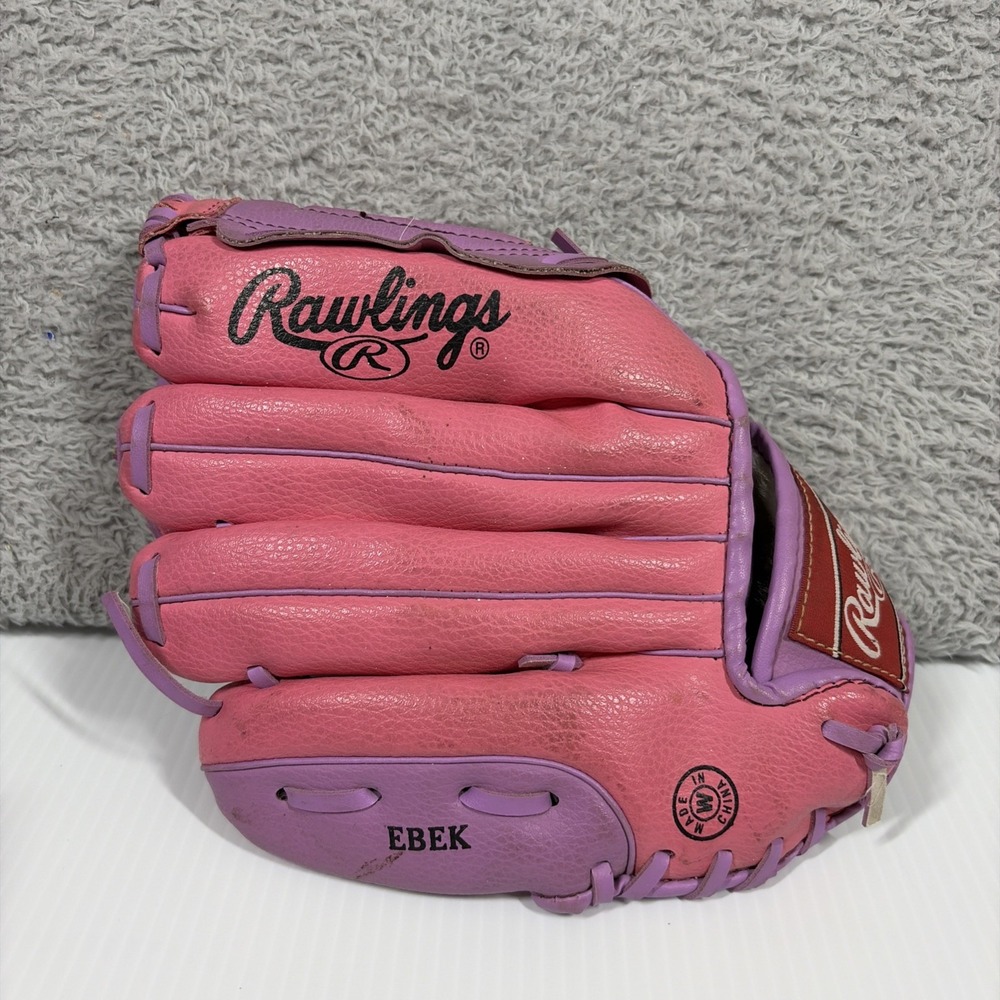 Rawlings Youth Baseball T Ball Glove RH Throw Pink Purple 10" TRB10 Beginner